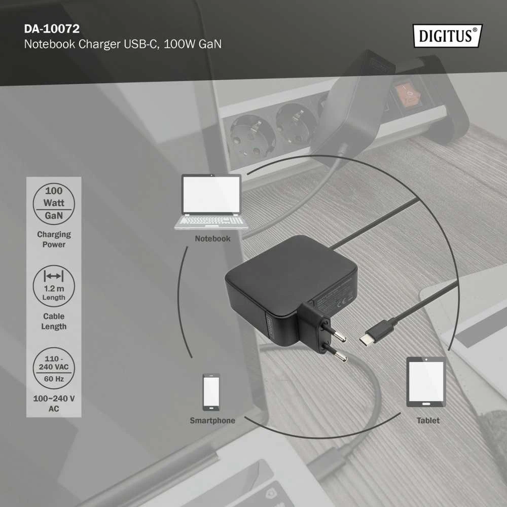 Digitus | Notebook Charger USB-C, 100W | DA-10072