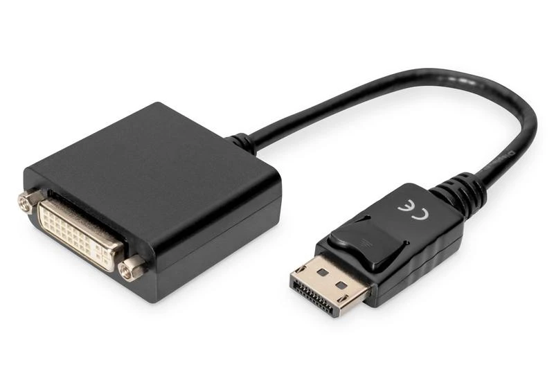 Assmann Electronic ASSMANN DisplayPort adapterio laidas DP - DVI 24+5 M/F 0.15m su blokavimu DP 1.1a suderinamas su CE bl