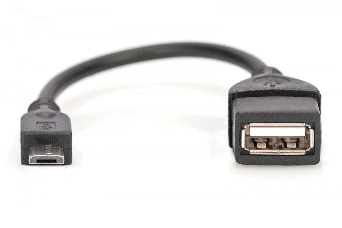 Assmann Electronic ASSMANN OTG kabelis USB micro-B St iki USB-A Bu 20cm