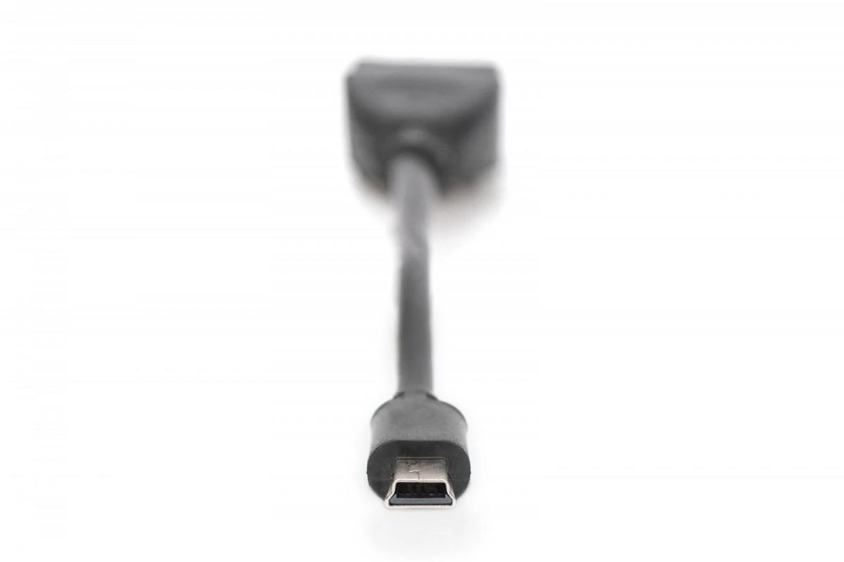 Assmann Electronic ASSMANN USB 2.0 adapterio kabelis OTG tipo mini B - A M/F 0.2m USB 2.0 atitinka bl