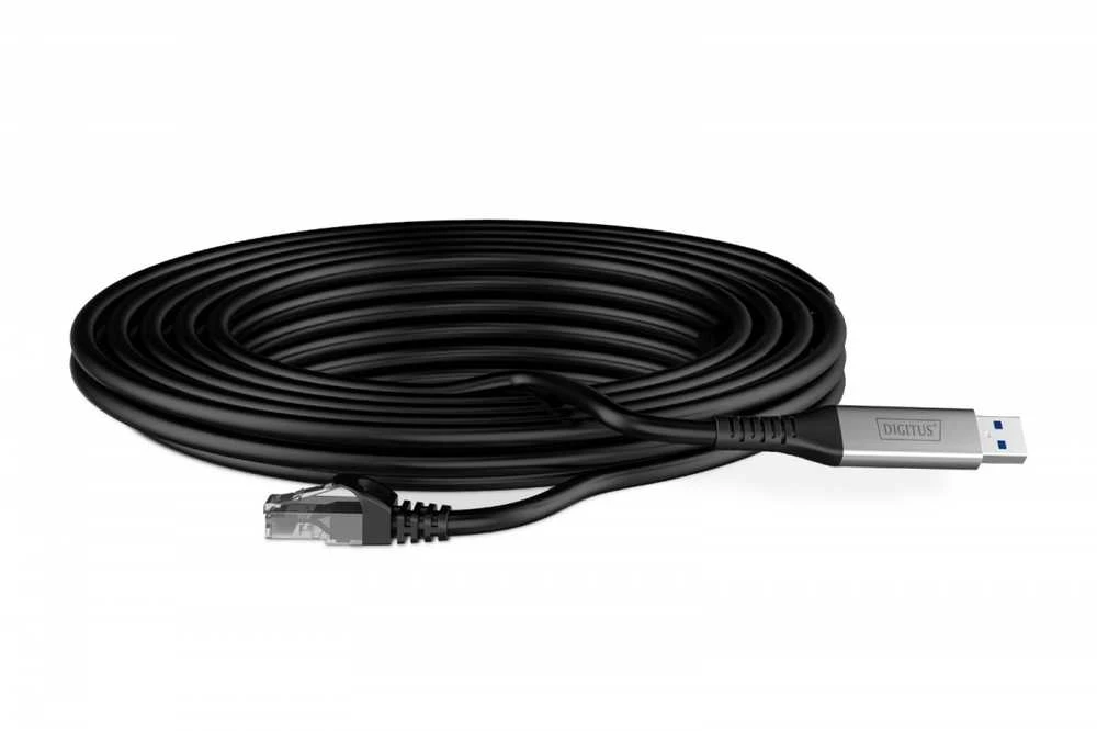 Digitus digitus Kabelis adapter USB-A - RJ45 Kat. 6A S/FTP, 1 Gbit/s, USB 3.2 Gen1, LSZH, 5m