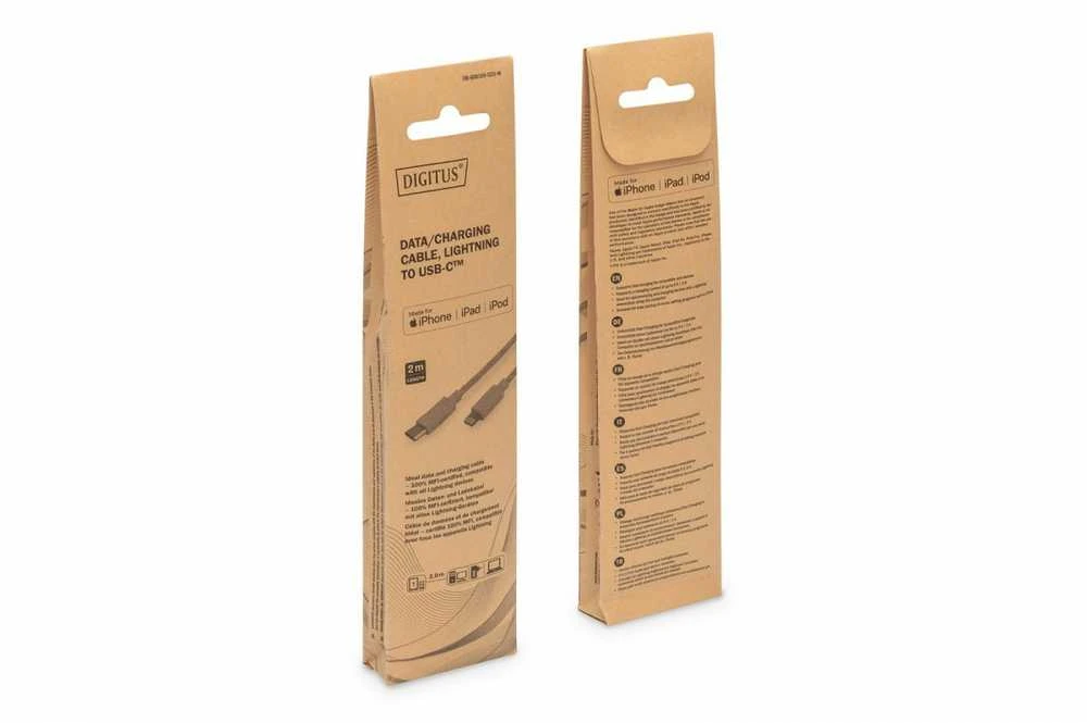 Digitus Skaitmenas | Lightning to USB-C duomenų / įkrovimo kabelis | DB-600109-020-W | USB-C prie Lightning Apple Lightning 8 kontaktų | USB C