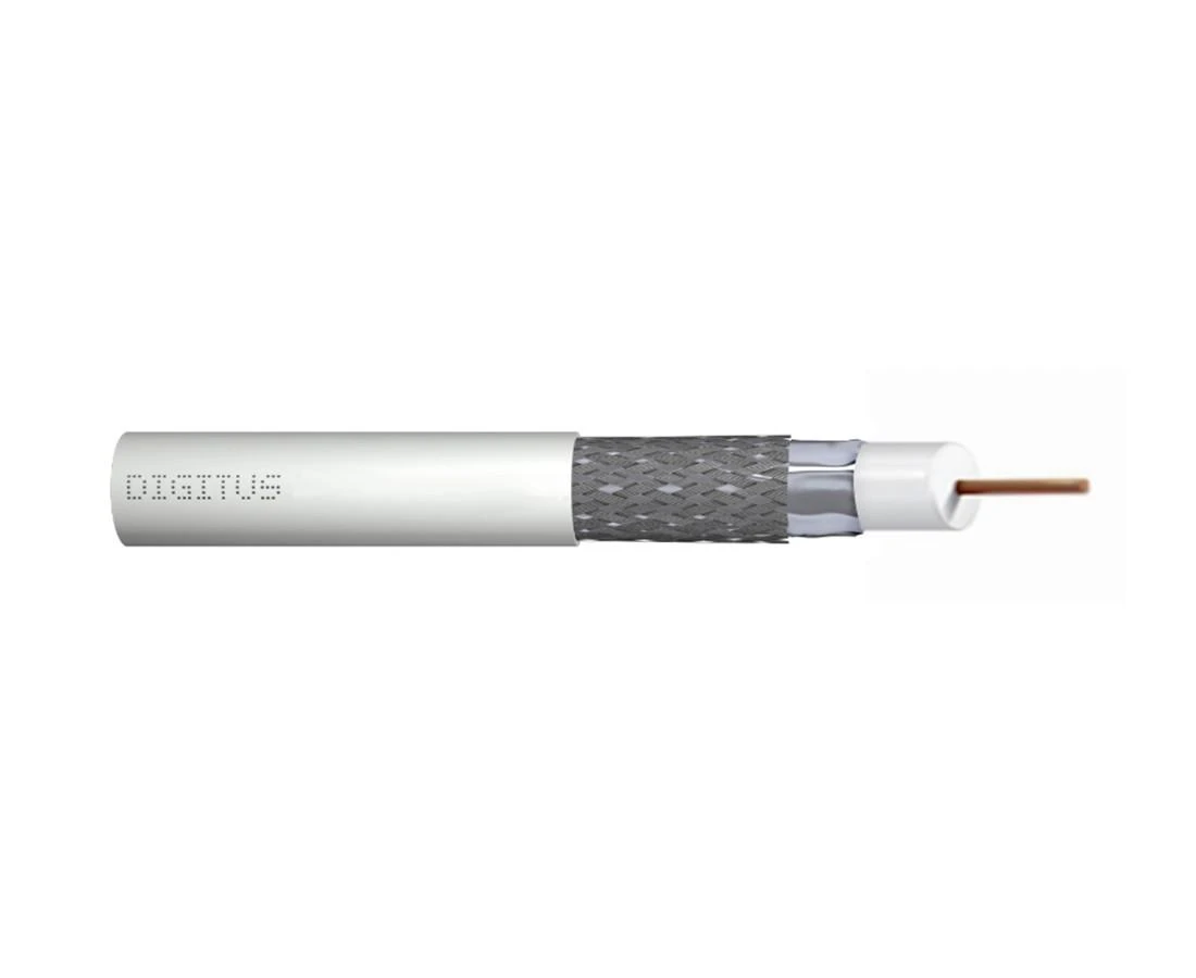 DIGITUS RG-6 kabelio skerspjūvis su ekranavimo sluoksniais