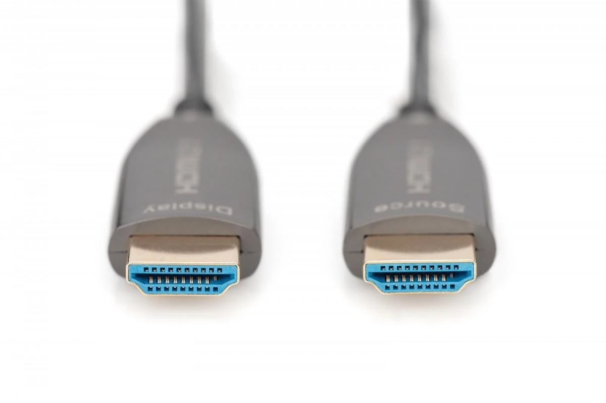 Assmann Electronic ASSMANN HDMI AOC Hibridinio pluošto prijungimo kabelis Tipas A M/M 15m UHD 8K60Hz CE auksinis bl