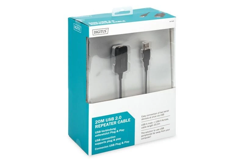 Assmann Electronic DIGITUS kartotuvo laidas USB2 ilgintuvas su stiprintuvu 20m