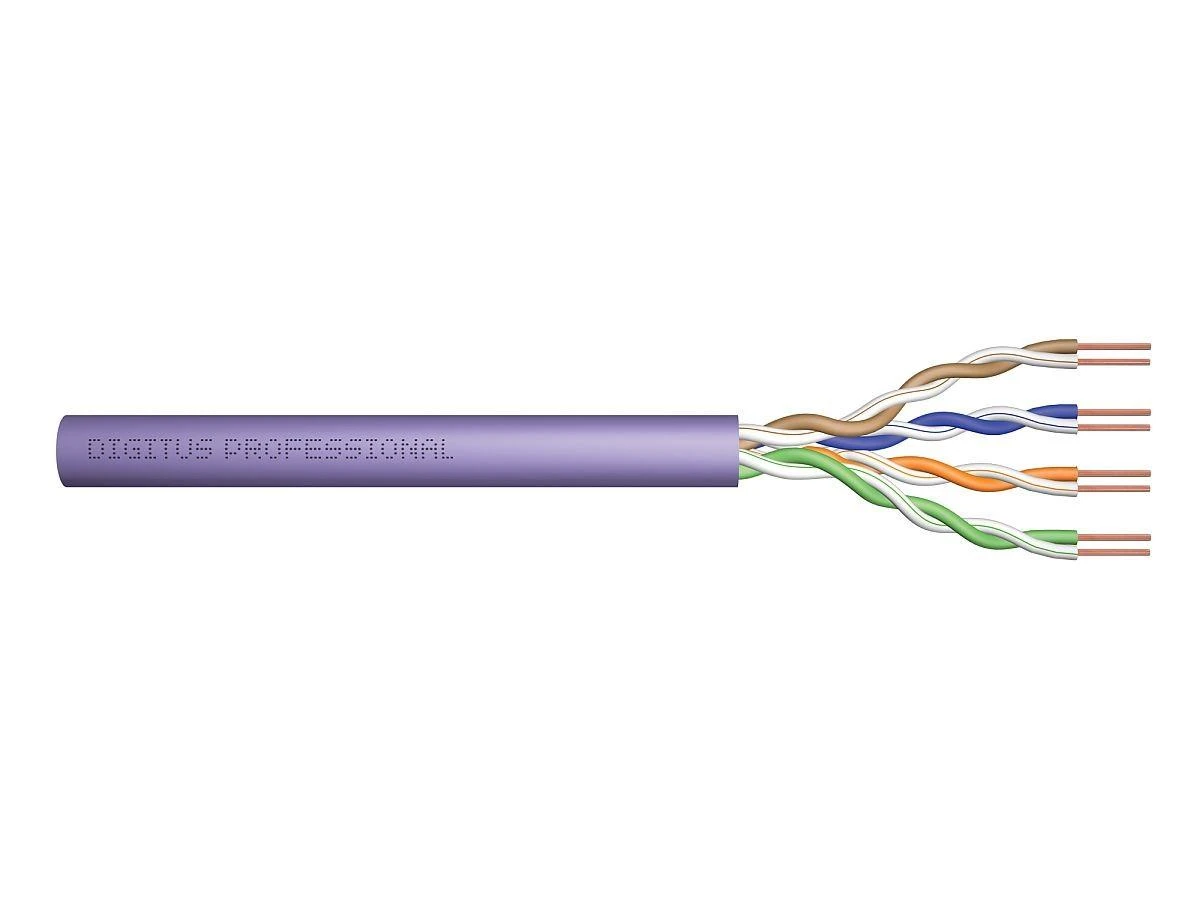 Assmann Electronic DIGITUS CAT 6 U-UTP instaliacinis kabelis žaliavinis ilgis 100 m popierinė dėžutė LSOH AWG23 Simplex,