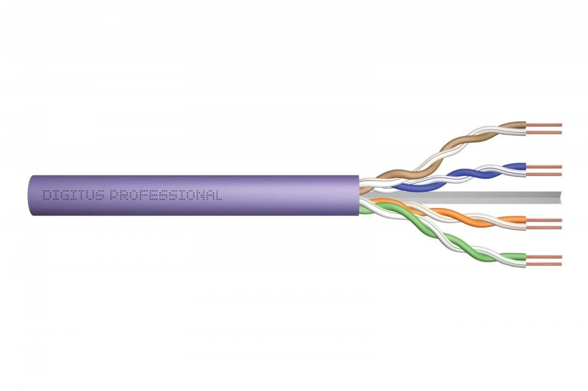 Assmann Electronic DIGITUS Vytos poros montavimo kabelis UTP, CAT 6, spalva violetinė 305M