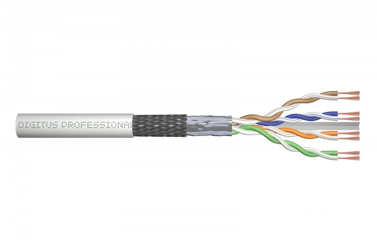 Assmann Electronic DIGITUS CAT 6 SF-UTP patch cable raw ilgis 305 m popierinė dėžutė AWG 26/7 LSZH simplex spalvotas pilkas