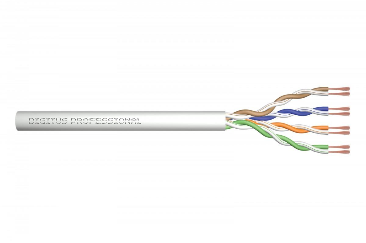 Assmann Electronic DIGITUS CAT 6A U-UTP patch cable raw ilgis 100m popierinė dėžutė AWG 26/7 LSZH simplex spalvotas pilkas