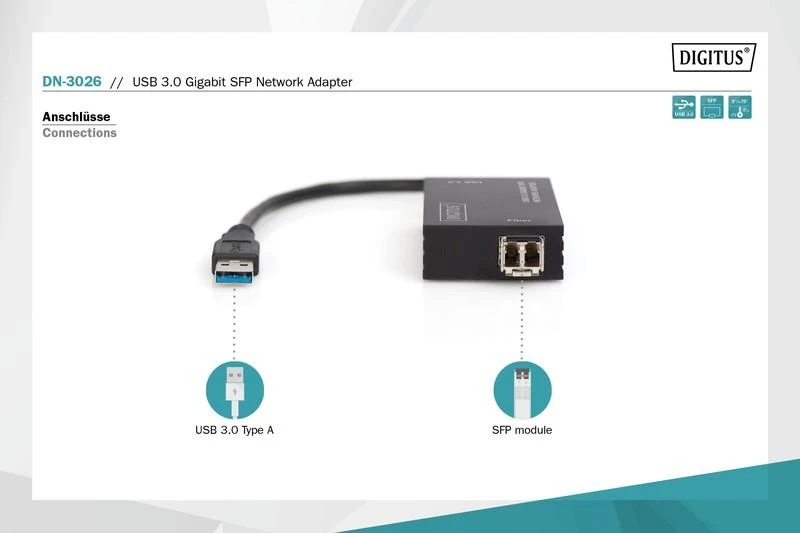 Assmann Electronic DIGITUS USB 3.0 Gigabit SFP tinklo adapteris