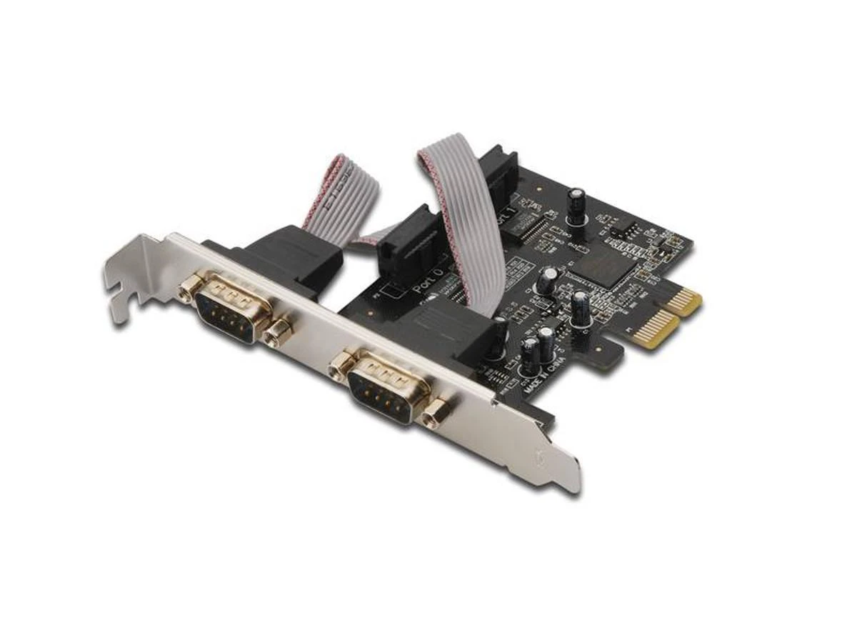 Assmann Electronic DIGITUS PCIexpress kortelė 2xserial DB9 MCS9901 mikroschemų rinkinys su 2 LP laikikliu