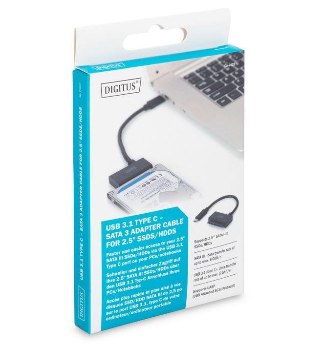 Assmann Electronic DIGITUS DA-70327 kabelio adapteris USB 3.1 Type C į SSD/HDD 2.5 SATAIII