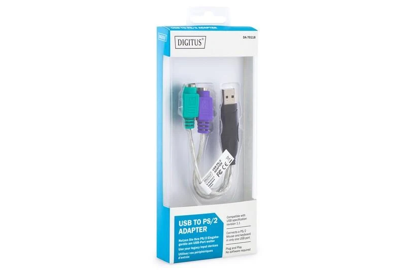 Assmann Electronic DIGITUS USB į PS2 adapteris USB A/M prie 2x Mini-DIN 6/F