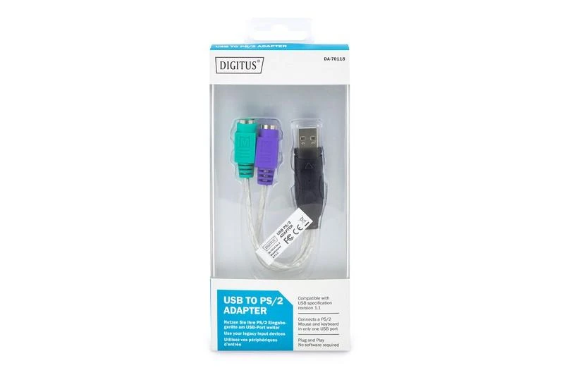 Assmann Electronic DIGITUS USB į PS2 adapteris USB A/M prie 2x Mini-DIN 6/F