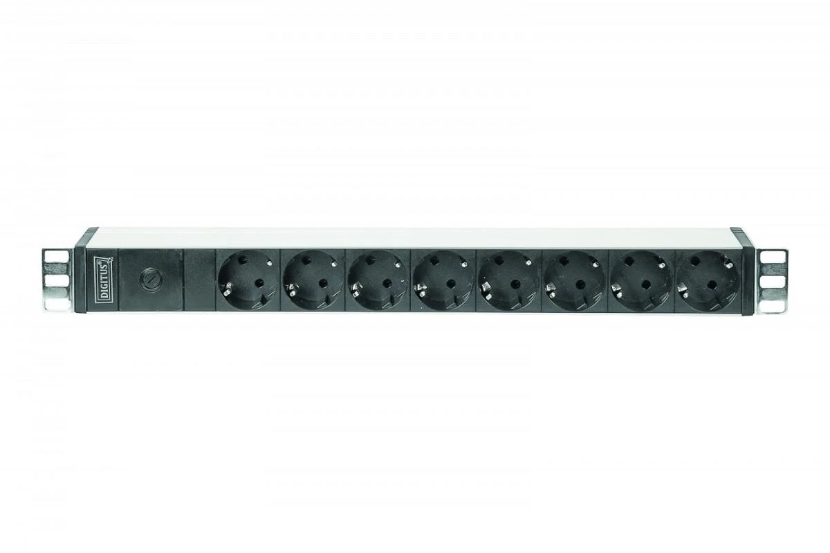 Assmann Electronic DIGITUS 48.3cm 19inch Outlet stripe aliuminio 8x Schuko 10A 4000W 1x C14 Plug incl. metalinis tvirtinimo komplektas