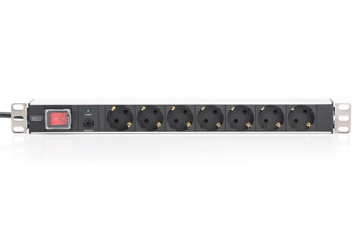 Assmann Electronic DIGITUS 19inch Outlet stripe 7x su ir apsauga nuo perkrovos juodas