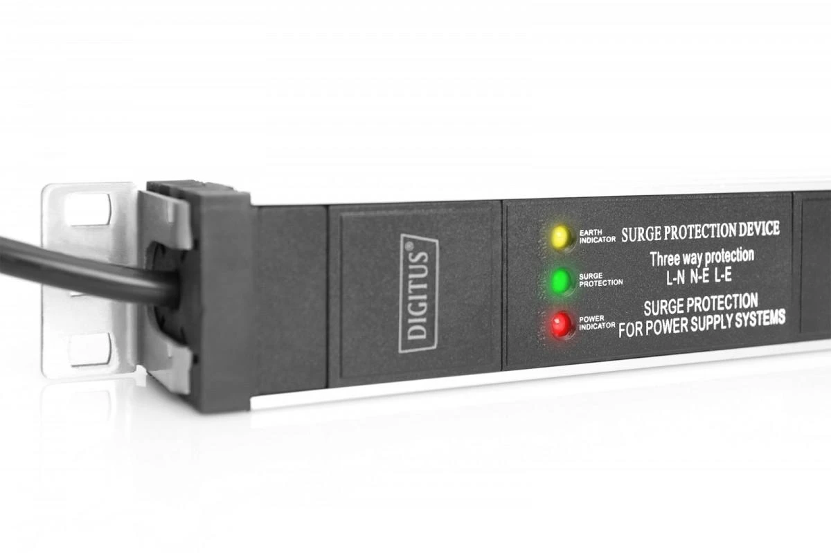 Assmann Electronic DIGITUS 1U Aliuminio PDU Montuojamas ant stovo 16A 4000W 250VAC 50/60Hz 7x lizdas CEE 7/7 2m kabelis CEE 7/7 kištukas