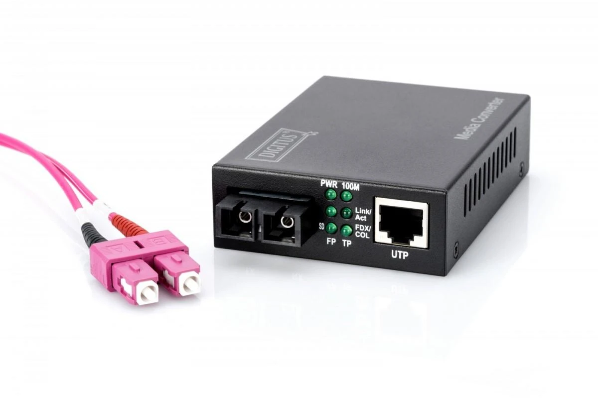 Digitus Skaitmenas | Fast Ethernet Media Converter, Multimode SC jungtis, 1310nm, iki 2km | DN-82020-1 | SC dvipusis | 10/100M RJ45 prievadas