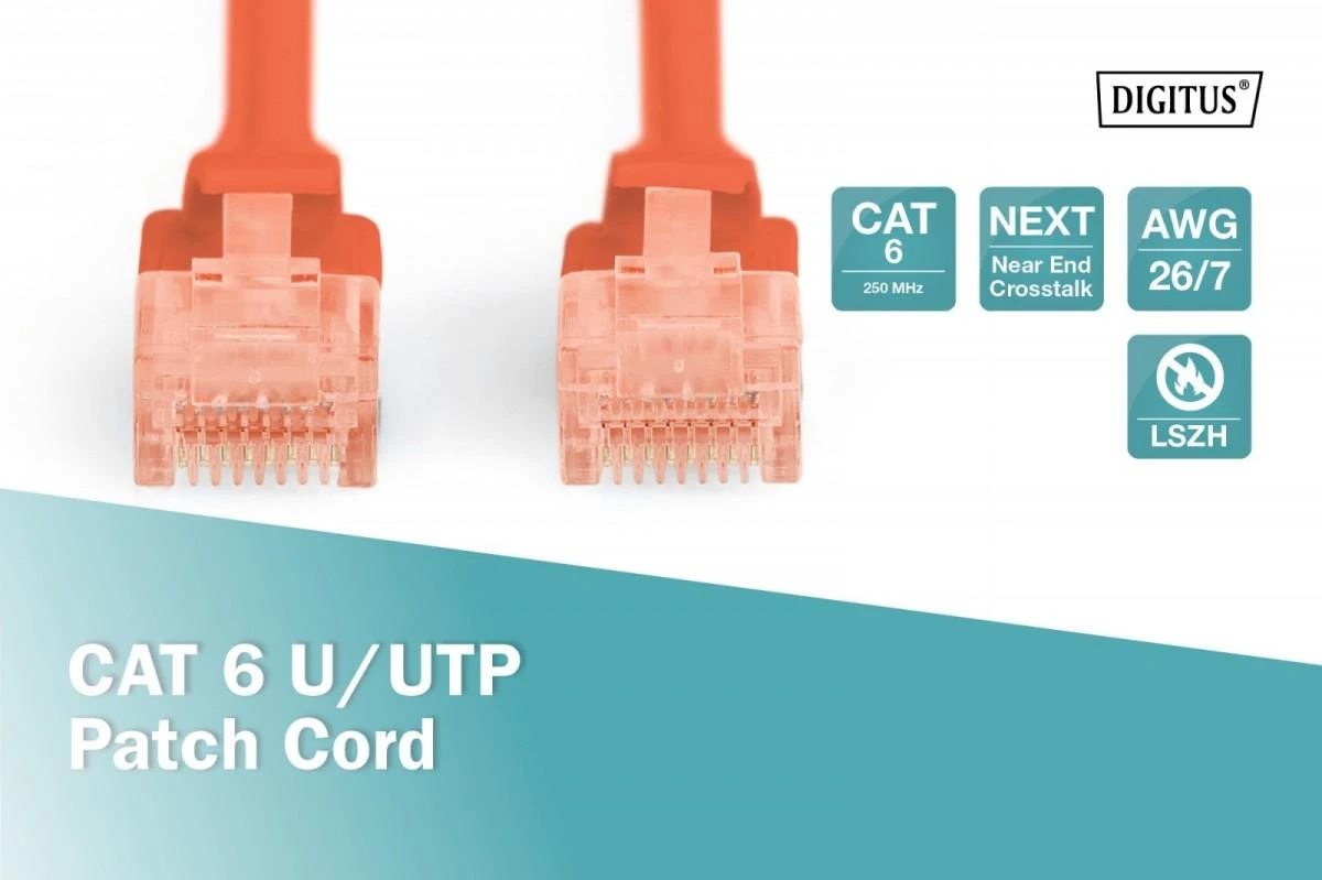 DIGITUS CAT 6 U/UTP pataisos laidas - LSZH