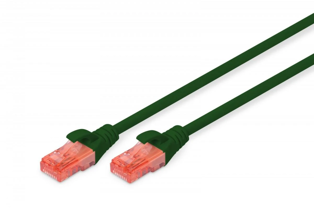 Assmann Electronic DIGITUS CAT 6 U-UTP pataisomasis kabelis PVC AWG 26/7 ilgis 0,5 m spalva žalias