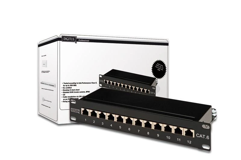 Assmann Electronic DIGITUS Patch Panel 10 colių Cat6 12 prievadų ekranuotas 10 colių