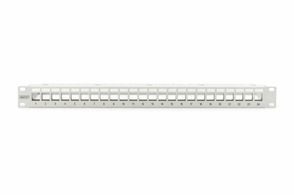 DIGITUS Patchpanel 1HE 24 prievadų modulinis patchpanel pilkas