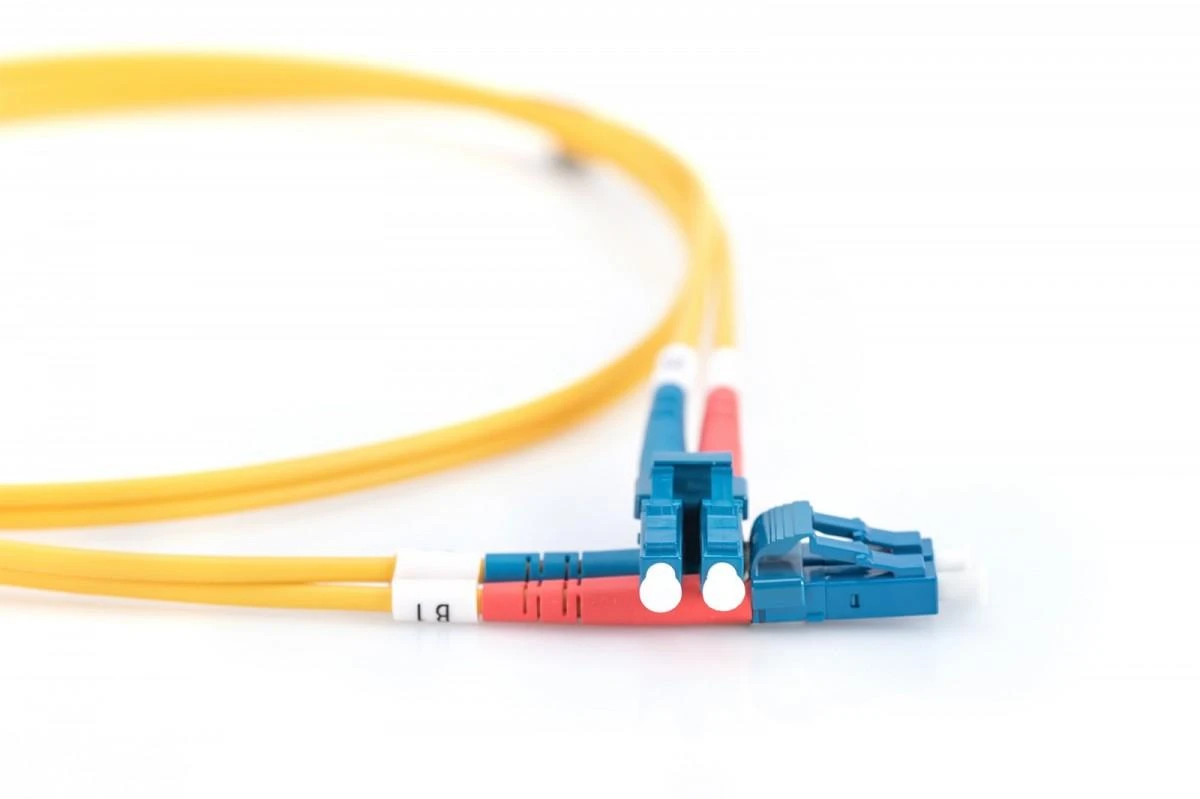 Assmann Electronic DIGITUS LWL patchable LC/LC 09/125um singelmode Duplex be halogenų su protokolu geltona 5m