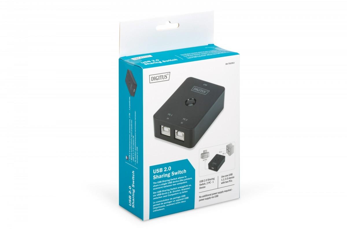 Assmann Electronic DIGITUS USB 2.0 Sharing Switch 2 PCs 1 device