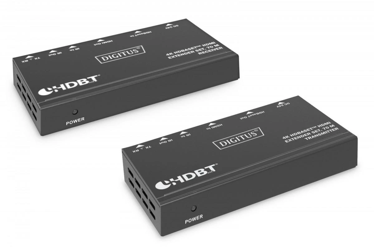 Assmann Electronic DIGITUS 4K HDBaseT prailginimo rinkinys 70m PoC RS232 IR juodas