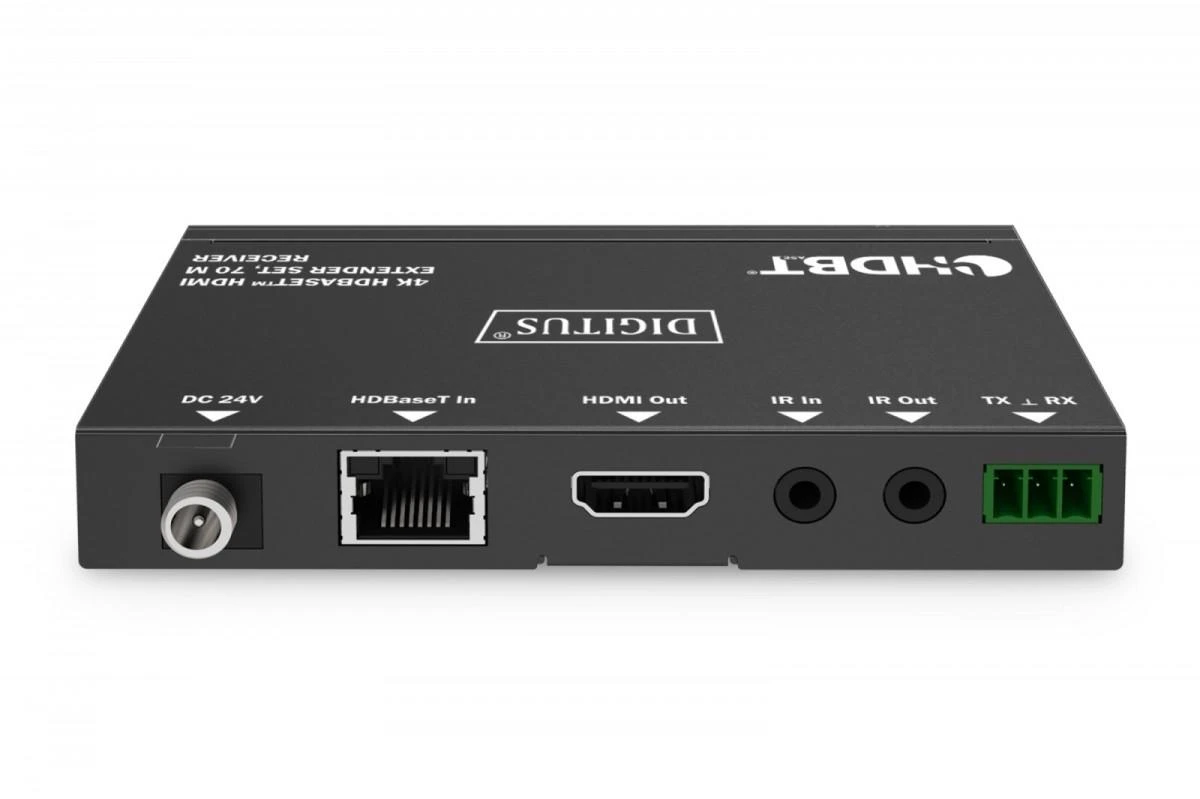 DIGITUS HDBaseT imtuvo jungtys ir prievadai