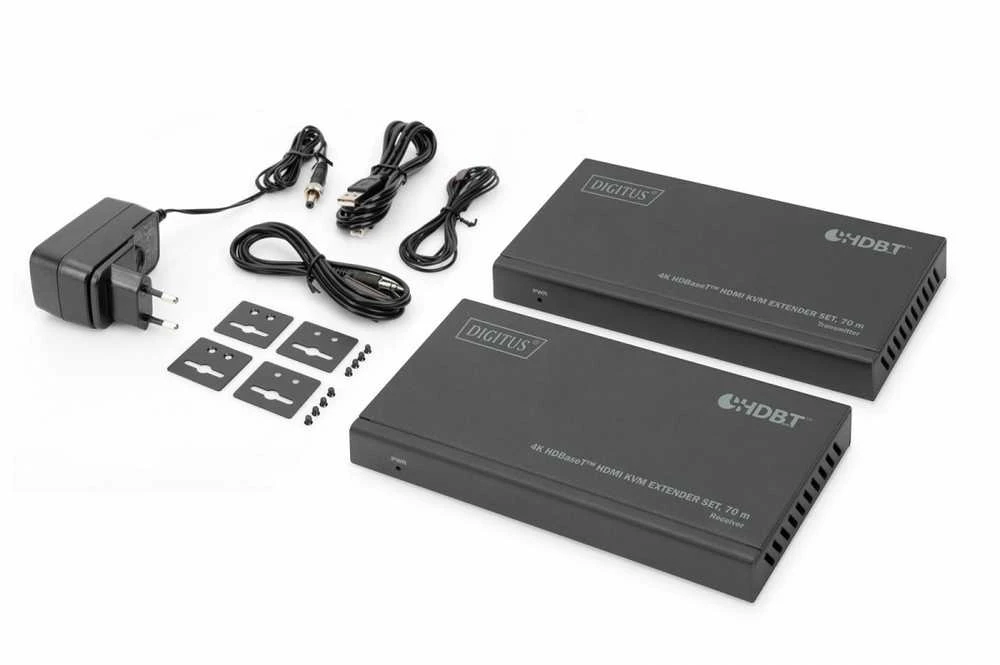 Assmann Electronic DIGITUS HDBaseT HDMI KVM plėstuvas 4K/30Hz 70m 10.2 Gbps HDCP 2.2