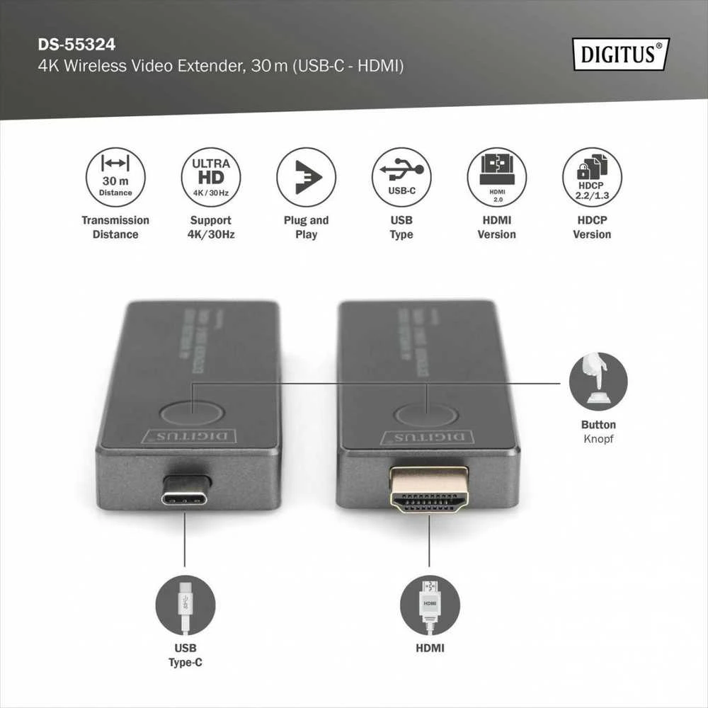 Digitus belaidžio plėtiklio specifikacijos schema