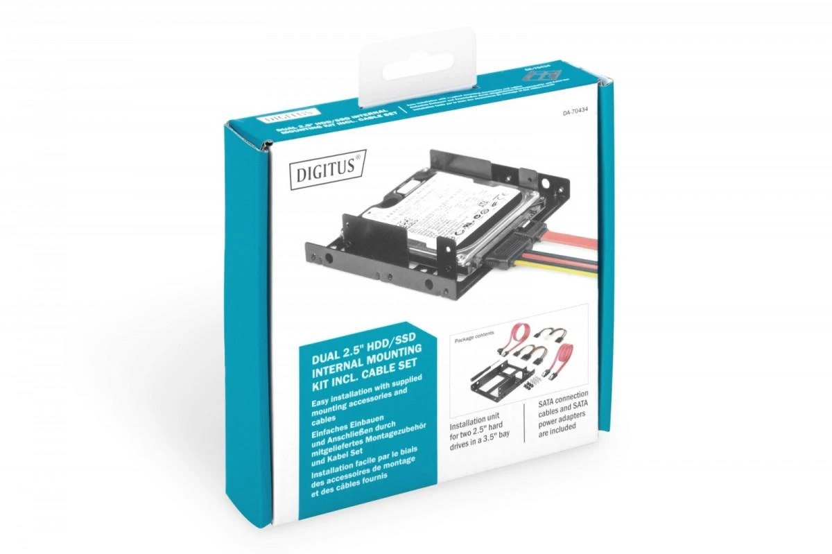 Digitus Adapteris na dysk 3.5'' / 2.5'' + komplektas kabli SATA (DA-70434)