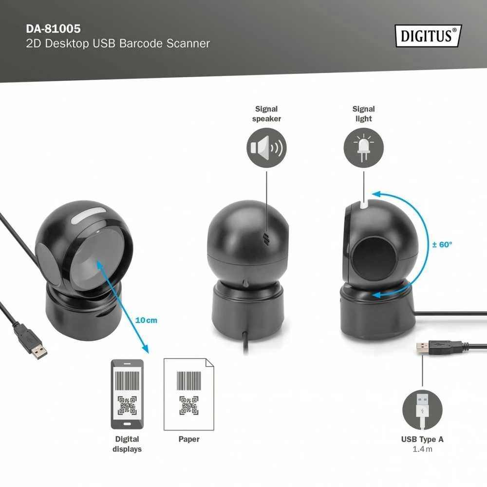 Digitus DA-81005 skaitytuvo techninė schema ir funkcijos