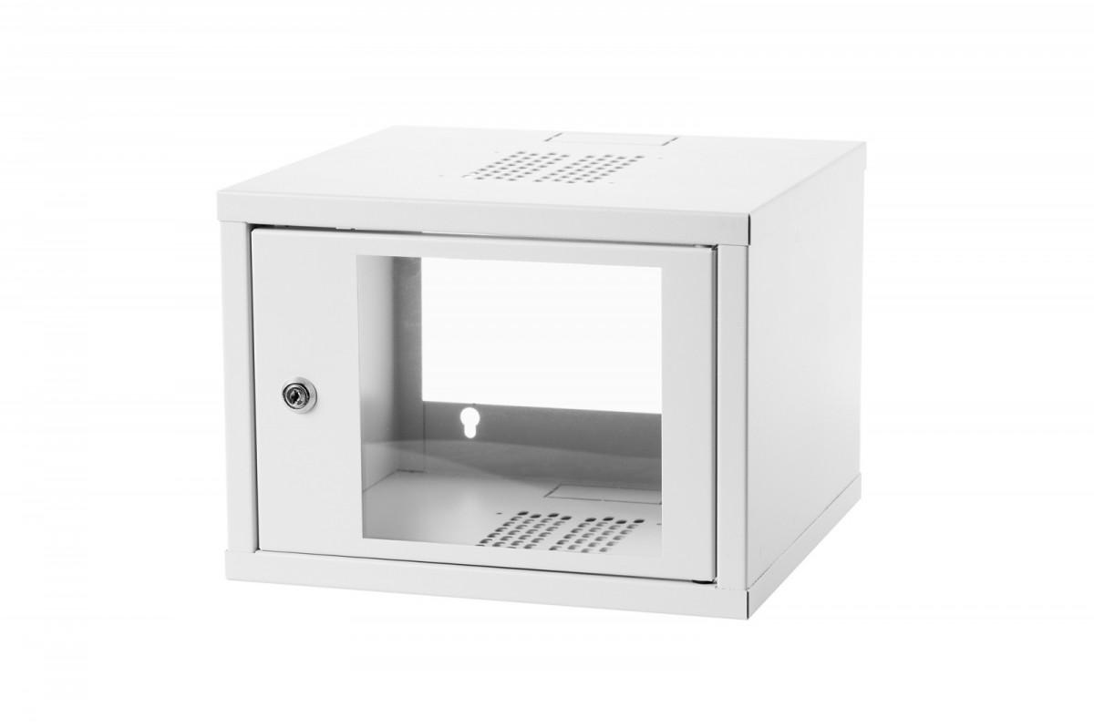 Assmann Electronic ASSMANN CL-19 04U Sieninė spintelė 19 4U 568x350 stiklinės durys RAL7035