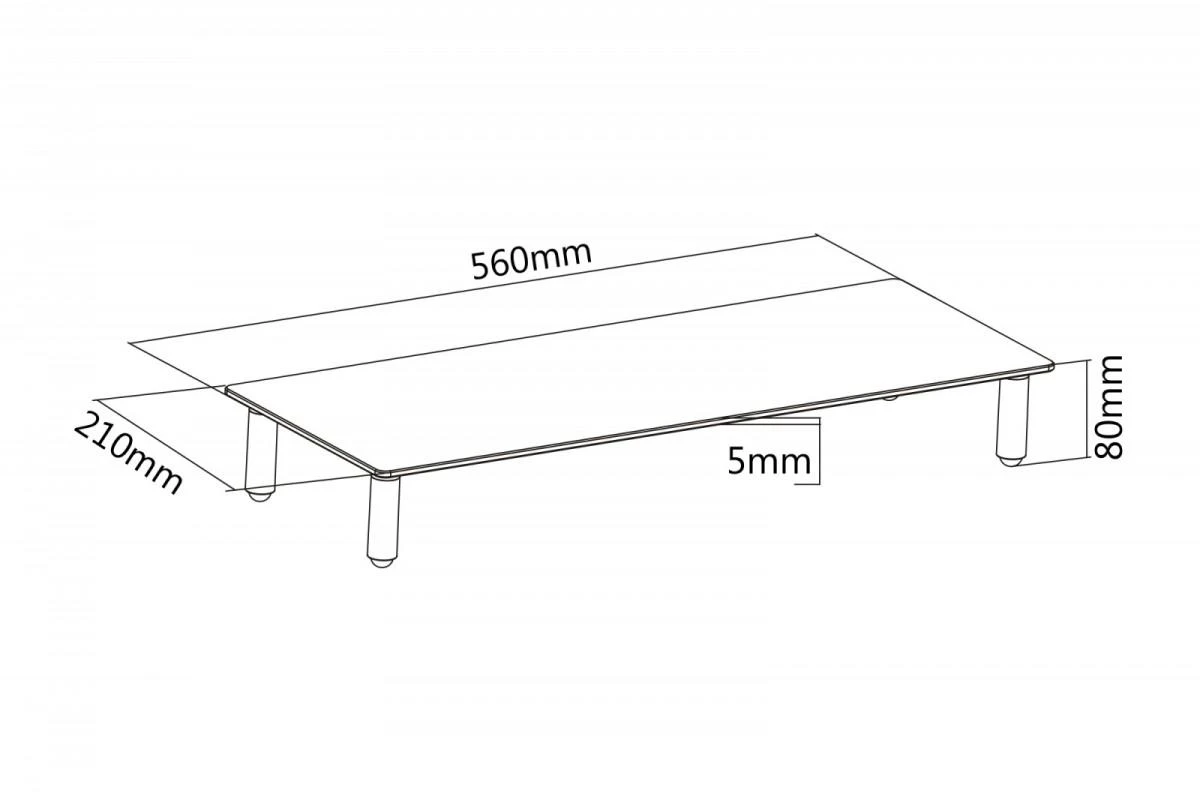 Laikiklis Assmann Electronic DIGITUS stiklinis monitoriaus stovas maks.20KG 56x21x8cm