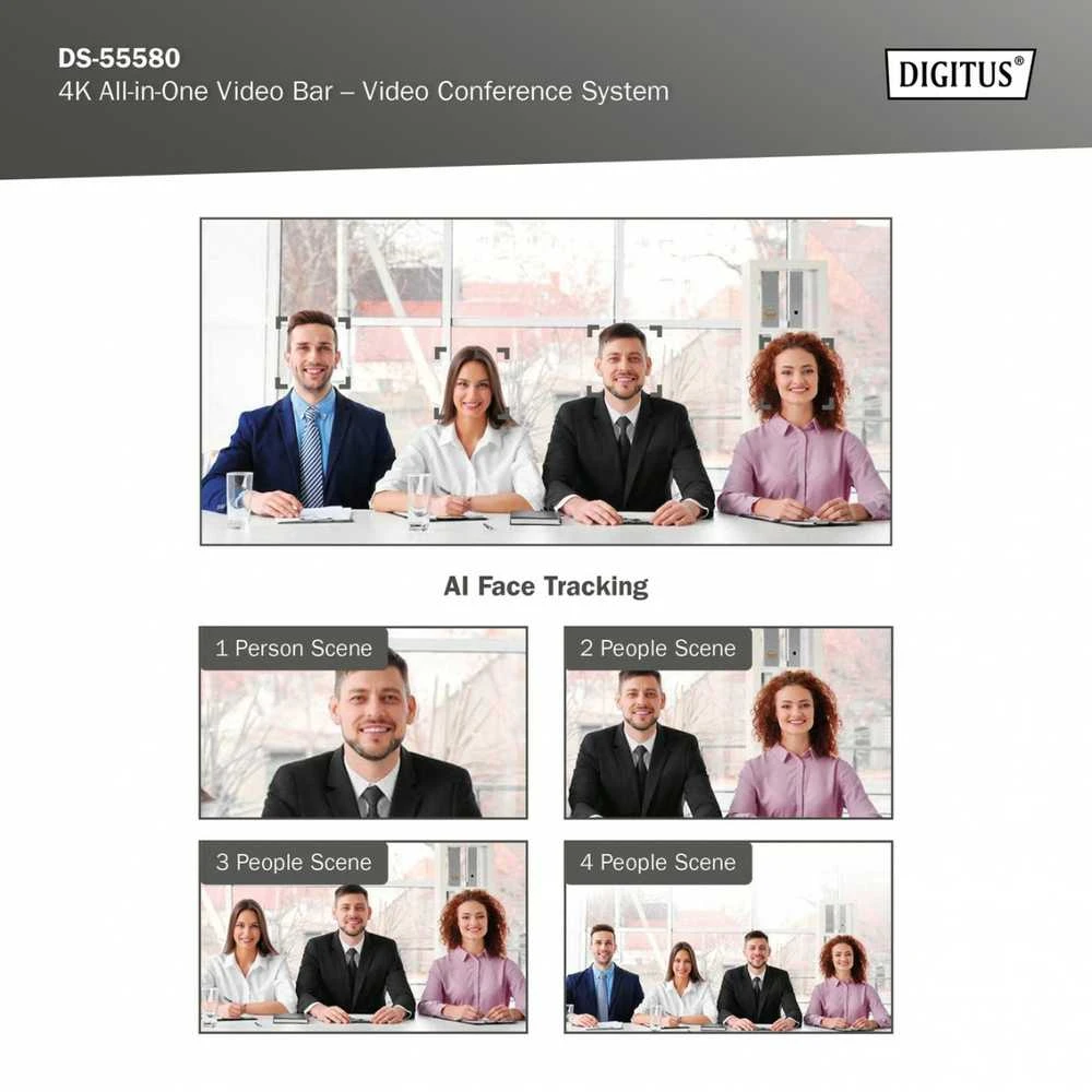 Digitus Skaitmenas | 4K All-in-One Video Bar Pro – vaizdo konferencijų sistema | DS-55580