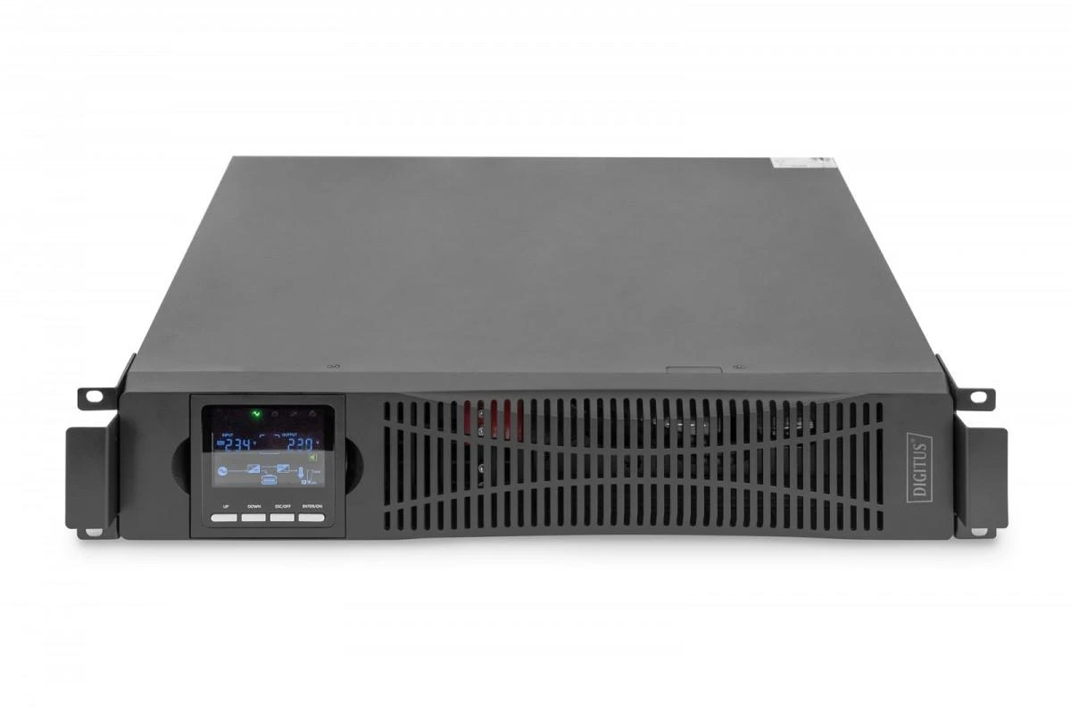 DIGITUS OnLine UPS, stelažas/bokštas, 3000VA, 3000W, LCD, 8 x C13, 1 x C19, RS-232, USB, SNMP kortelė (pasirinktinai), relės kortelė (pasirinktinai) | Skaitmenas | Internetinis UPS | DN-170096, 3000 VA / 3000 W | 3000 VA | 3000 W | C20