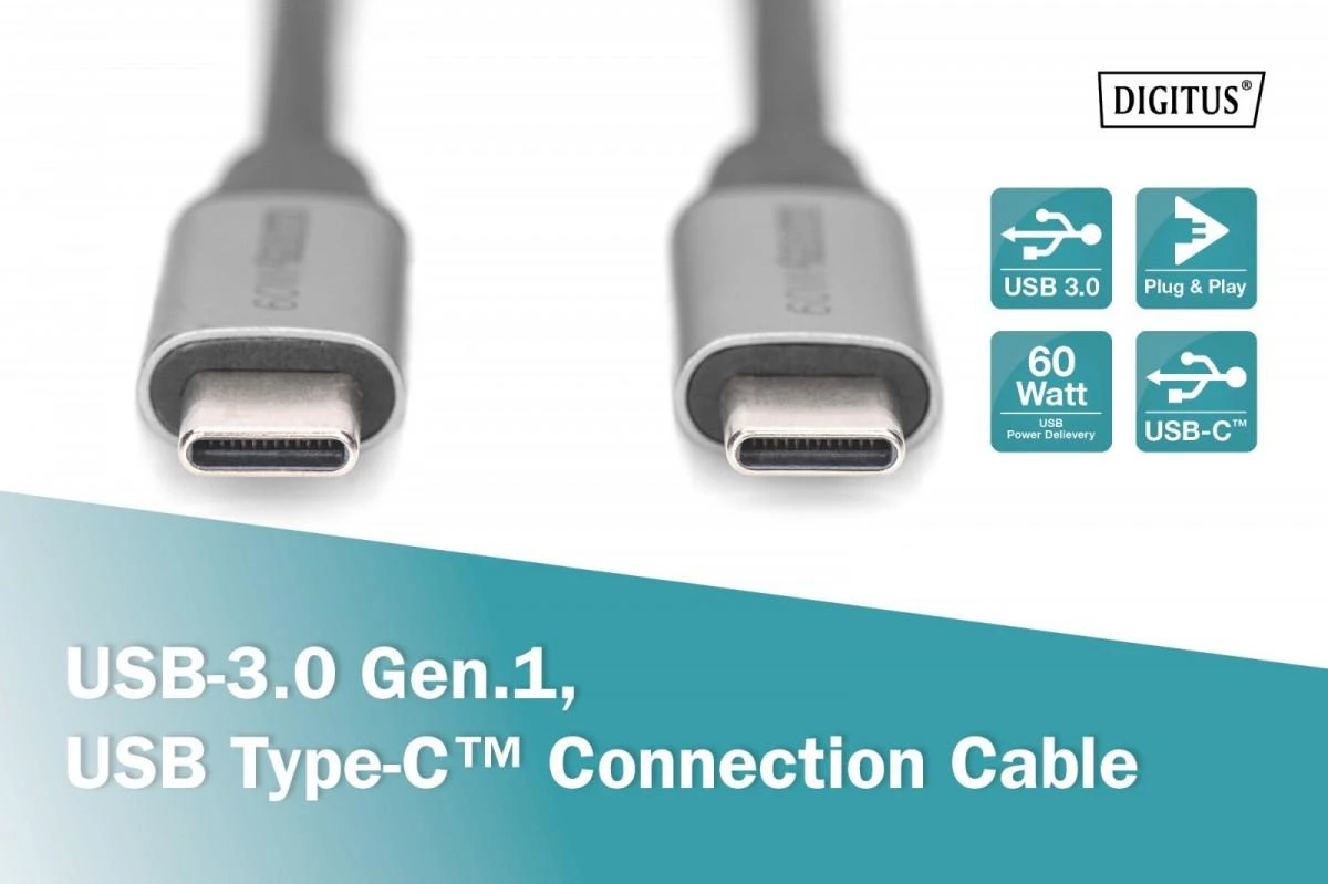 Digitus Skaitmenas | DB-300220-010-S | USB-C į USB-C