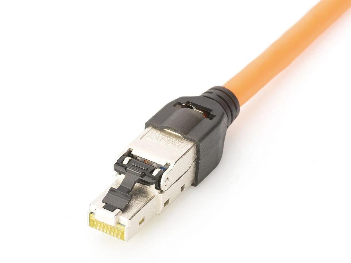 „Digitus CAT 6A“ lauko užbaigimo kištukas, STP su dulkių dangteliu, lenkimo reljefas | DN-93631