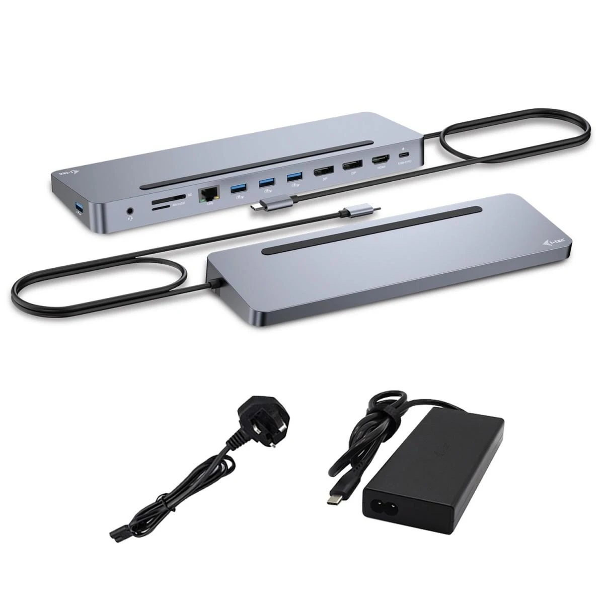 I-tec USB-C metalinė stotelė su maitinimo laidais