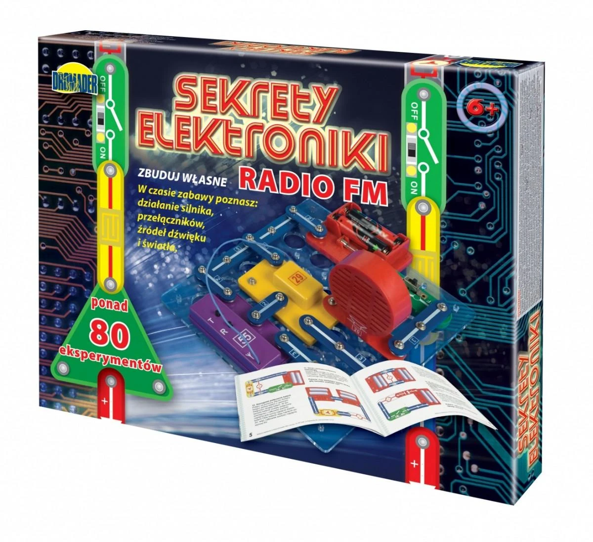 Mini elektronikos paslaptys + FM radijas 80 eksperimentų 59568 DROMADER