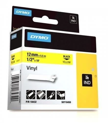 Dymo Vinilinė juostelė RHINO 12MMx5.5M, Geltona