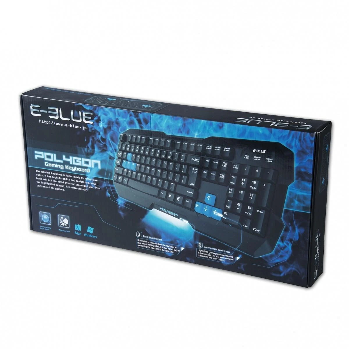 E-Blue E-Mėlyna E-Mėlyna Polygon klaviatūra (EKM075BK)