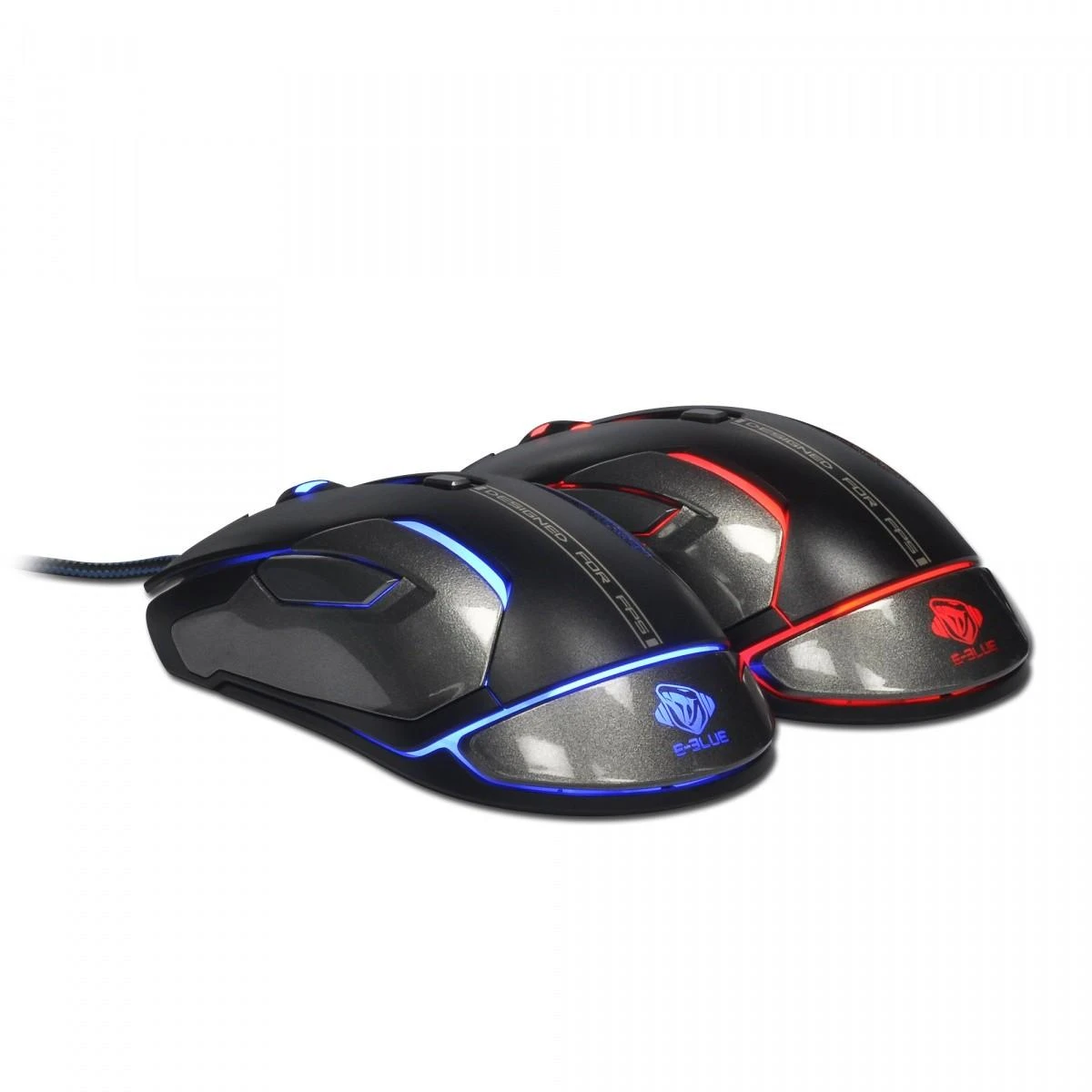 E-Blue Mėlyna E-mėlynas Auroza FPS Pelė su laidu, juoda, 8200DPI
