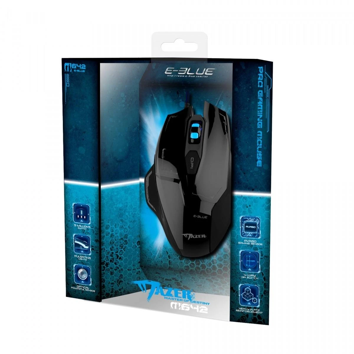 E-Blue E-Mėlyna Pelė E-Mėlyna Mazer (EMS642BKAA-IU)