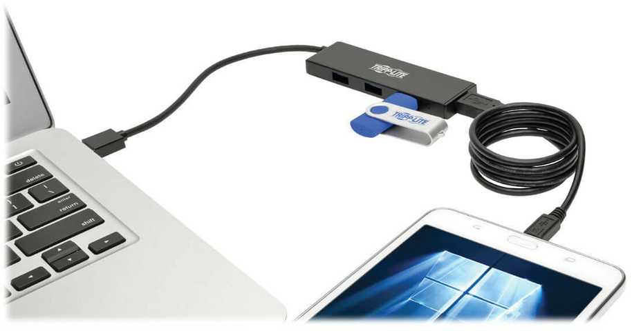 Eaton SuperSpeed U360-004-SLIM 4 prievadų ypač plonas nešiojamasis USB 3.0 šakotuvas