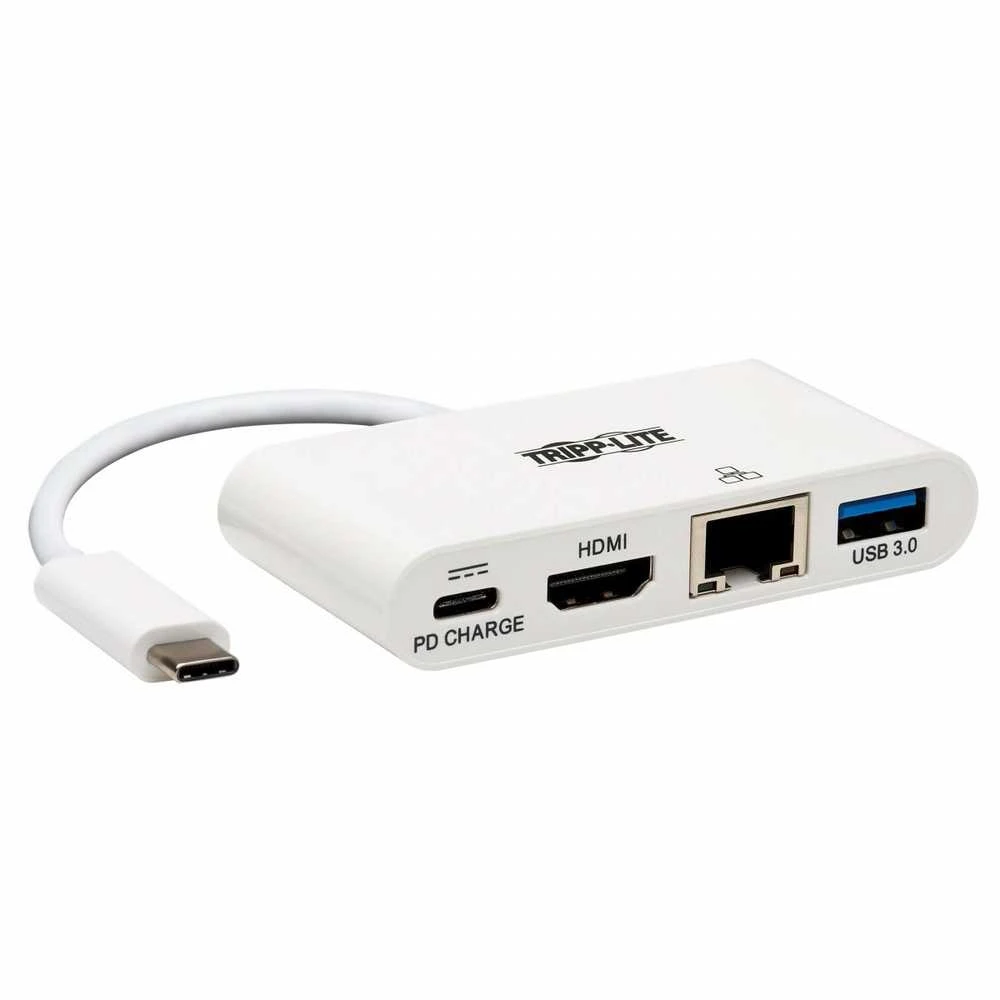 Tripp Lite USB-C dokas U444-06N-H4GU-C Single Ekranas/1xHDMI/iki sngle 4K/1xUSB 3.2/palaikymas PD 60W/Baltas/Maitinimo šaltinis neįtrauktas