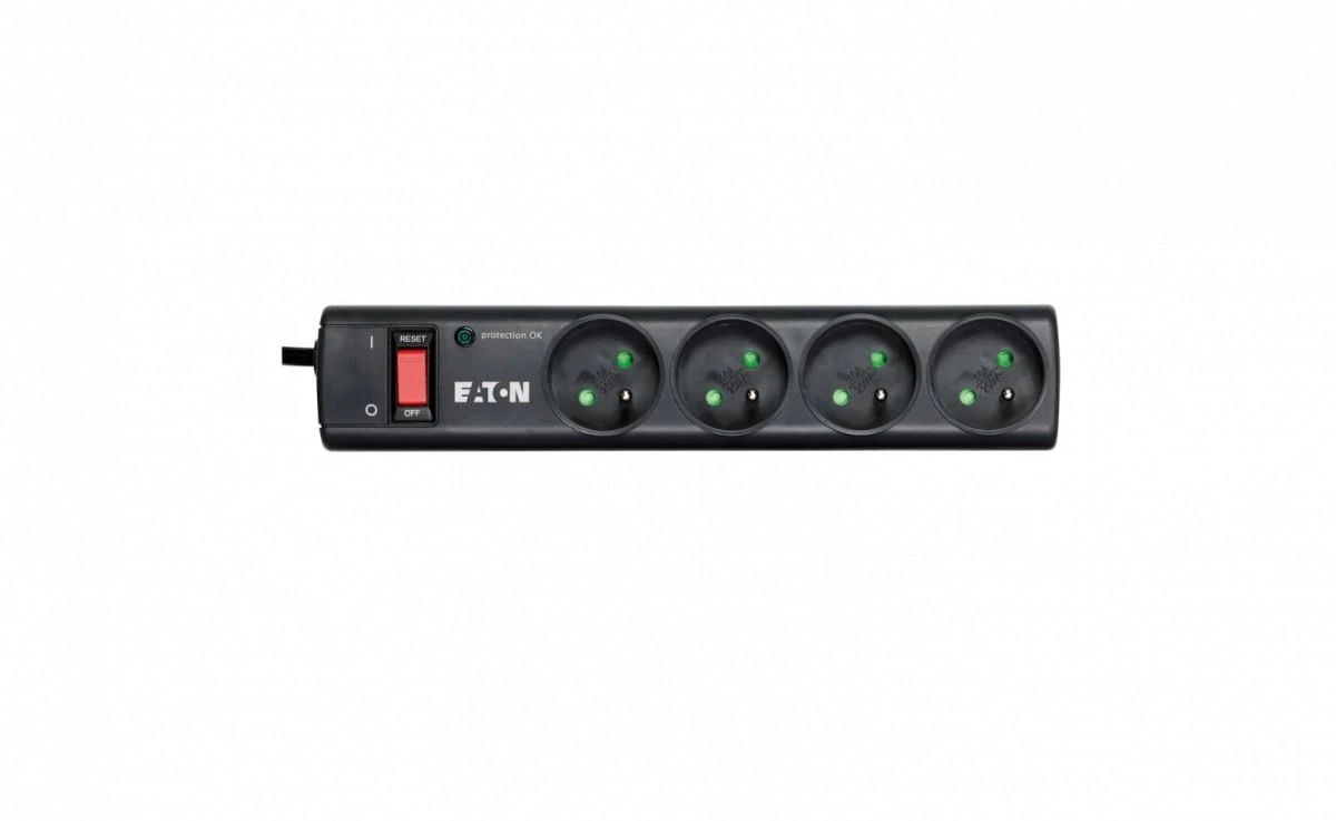 Eaton PS4F viršįtampių ribotuvas 4 AC išvestis(ys / čių) 220 - 250 V Juoda, Balta 1 m
