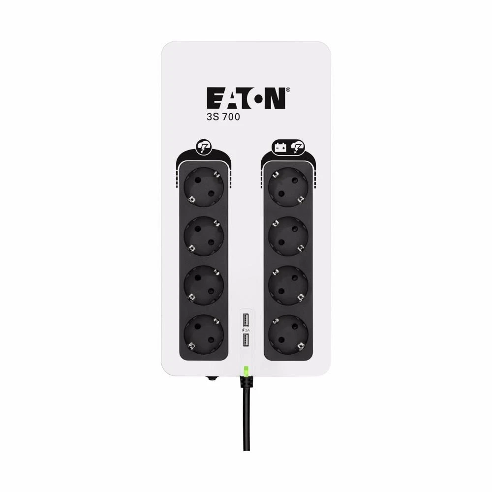 Eaton 3S700D nepertraukiamo maitinimo resursai (UPS) Budėjimo režimas (neprisijungus) 700 VA 420 W 8 AC išvestis(ys / čių)
